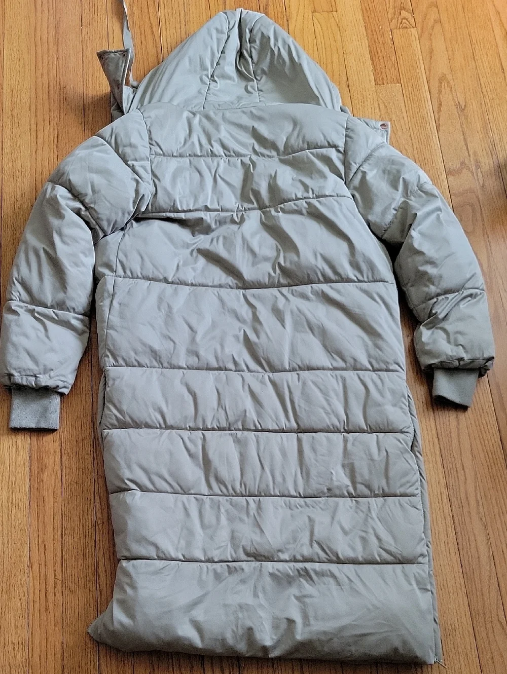 Avec Les Filles Thermal Puff Hooded Longline Puffer Jacket olive medium Guc - Picture 10 of 10
